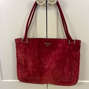 PRADA suede handbag